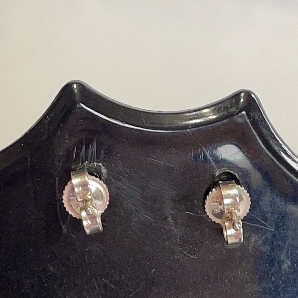 Sterling Silver Hammered Rectangular Earrings Pie… - image 3